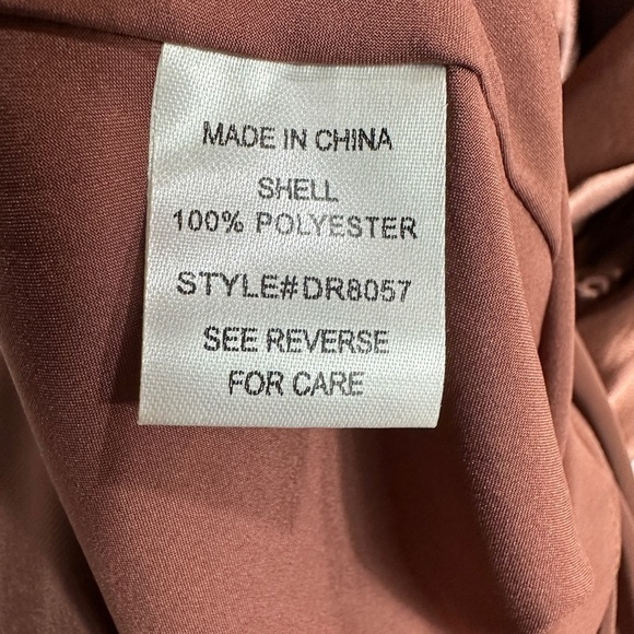 Sweet Generis Look My Way bronze satin slip midi length fitted dress, sz L, NWT - Picture 7 of 9